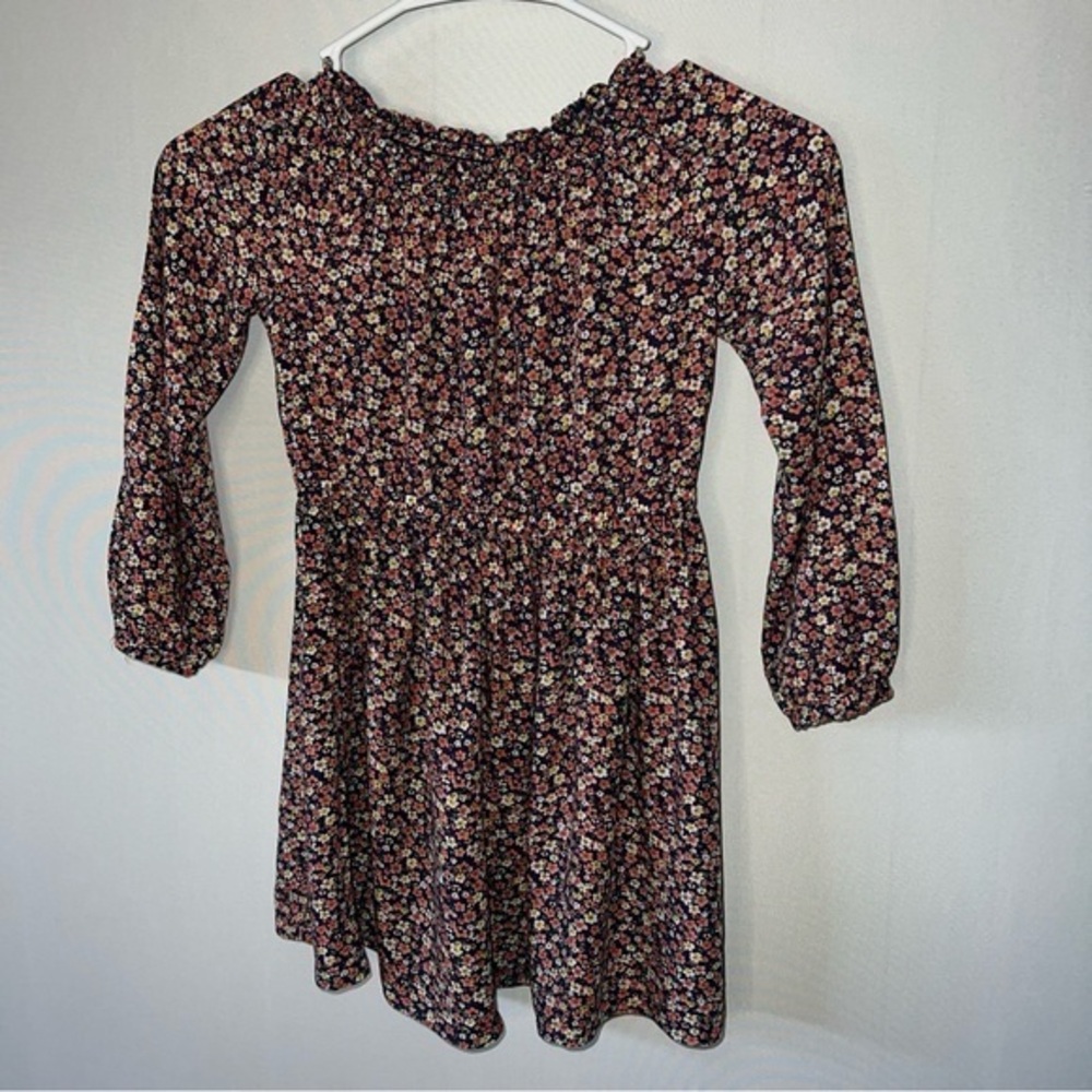 Carters Floral Smocked Dress Girls Size 5/5A Long Sleeve Multicolor Colorful.